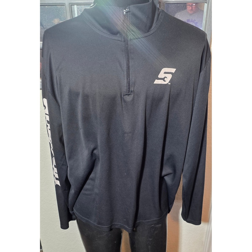 Snap-on Tools Mens XL Black Long Sleeve Quarter Zip Pullover Performance Shirt